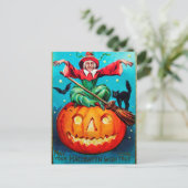  Halloween heks pompoen Vakantie briefkaart (Staand voorkant)