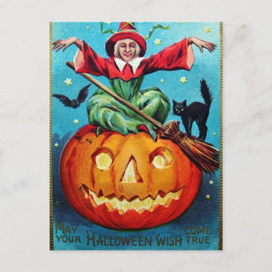  Halloween heks pompoen Vakantie briefkaart (Voorkant)