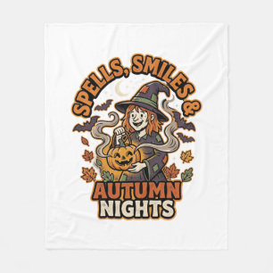 Halloween Heks Pompoen Vibes Fleece Deken