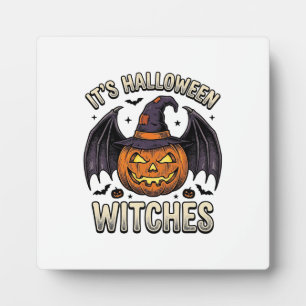 Halloween Heks Pompoen Vintage Vleermuis Shirt_1 Fotoplaat