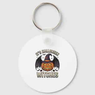 Halloween Heks Pompoen Vintage Vleermuis Shirt_1 Sleutelhanger