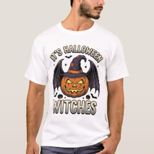 Halloween Heks Pompoen Vintage Vleermuis Shirt_1 T-shirt