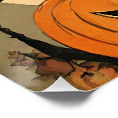  Halloween Heks, Pompoen, Zwarte Kat, Vleermuizen Perfect Poster (Hoek)