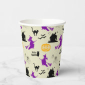 Halloween Heks, Pompoenen en Zwarte Katten Papieren Bekers (Links)