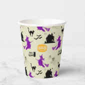 Halloween Heks, Pompoenen en Zwarte Katten Papieren Bekers (Voorkant)