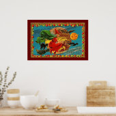 Halloween-heks-Poster in het rood Poster (Keuken)