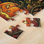 Halloween Heks Puzzel - Heks Roert zwarte kat (Zijkant)