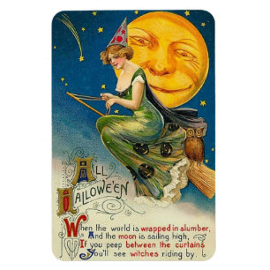 Halloween-heks-racen met Vintage Magneet