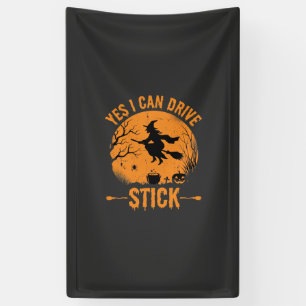 Halloween Heks Rij Stick Grafisch_1 Spandoek
