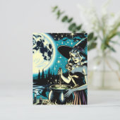 Halloween heks roeren een ketel Briefkaart (Staand voorkant)