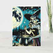  Halloween heks roeren een ketel Kaart (Voorkant)