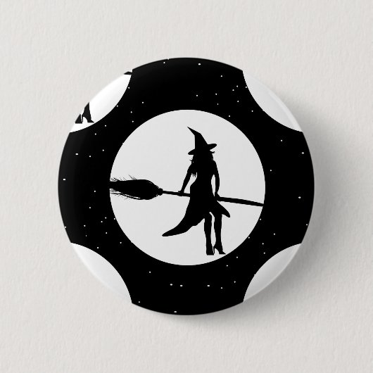 halloween heks ronde button 5,7 cm (Voorkant)