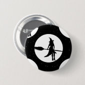 halloween heks ronde button 5,7 cm (Voorkant /achterkant)