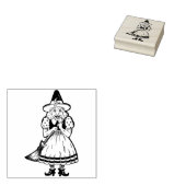  Halloween Heks Rubber Stamp Rubberstempel (Gestempeld)