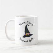 Halloween Heks Schattigee Typografie Custom Koffiemok (Links)