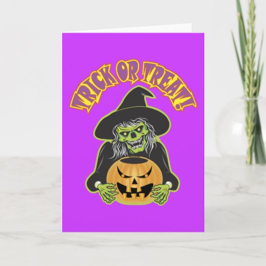 Halloween Heks Schedel Kaart (Voorkant)