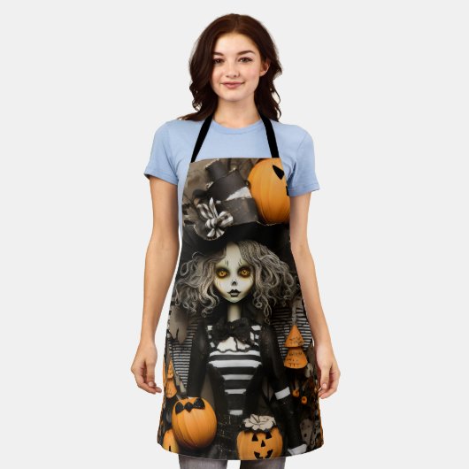 Halloween heks schort (Gedragen)