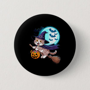 Halloween Heks Schotse Fold Maan Coupari Ronde Button 5,7 Cm