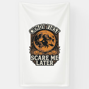 Halloween Heks Shirt Snoep Verschrikkelijk Vintage Spandoek