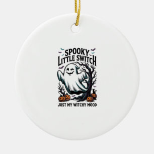 Halloween Heks Shirt Vintage Geest Humor Ontwerp_1 Keramisch Ornament