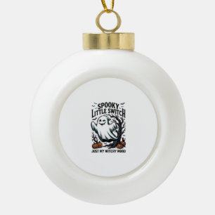 Halloween Heks Shirt Vintage Geest Humor Ontwerp_1 Keramische Bal Ornament