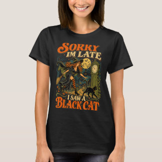 Halloween heks sorry dat ik een kat zag grappige h t-shirt