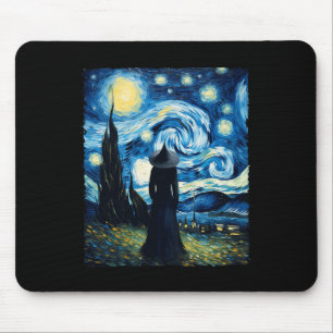 Halloween Heks Sterrennacht Van Gogh Esthetische P Muismat