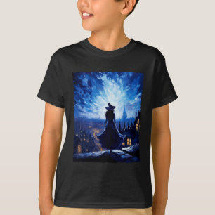Halloween Heks Sterrennacht Van Gogh Esthetische P T-shirt