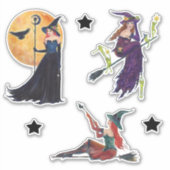 Halloween heks stickers fogs sterren Renee Lavoie (Voorkant)