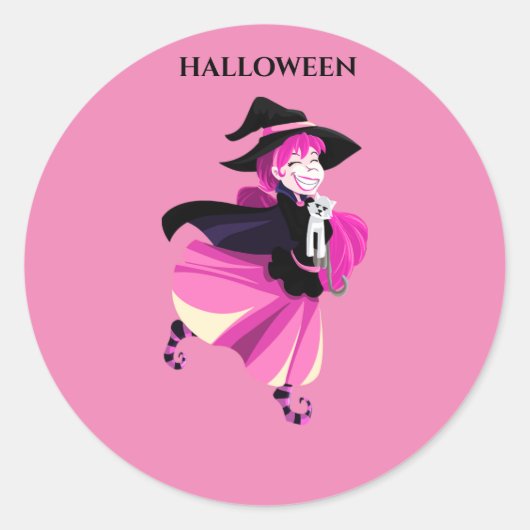 Halloween heks stickers voor kinderen. (Voorkant)