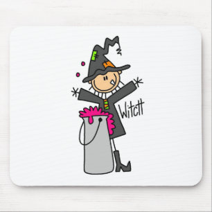 Halloween Heks Stokfiguur Muismat