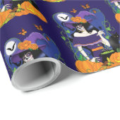 Halloween Heks Sugar Skull Cadeaupapier (Rol Hoek)
