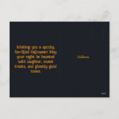 Halloween heks Tuxedo kat op een pompoen Feestdagenkaart (Achterkant)