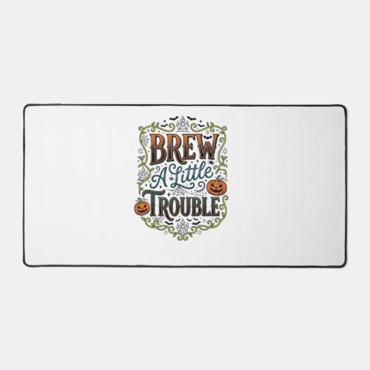 Halloween Heks Typografie Brouw Een Beetje Problem Bureaumat (Voorkant)