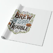 Halloween Heks Typografie Brouw Een Beetje Problem Cadeaupapier (Uitgerold)