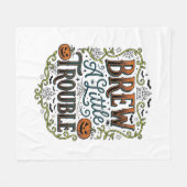 Halloween Heks Typografie Brouw Een Beetje Problem Fleece Deken (Voorkant (Horizontaal))