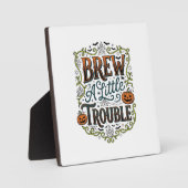 Halloween Heks Typografie Brouw Een Beetje Problem Fotoplaat (Voorkant)