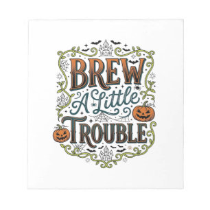 Halloween Heks Typografie Brouw Een Beetje Problem Notitieblok