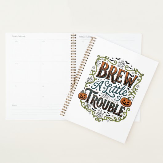 Halloween Heks Typografie Brouw Een Beetje Problem Planner (Display)
