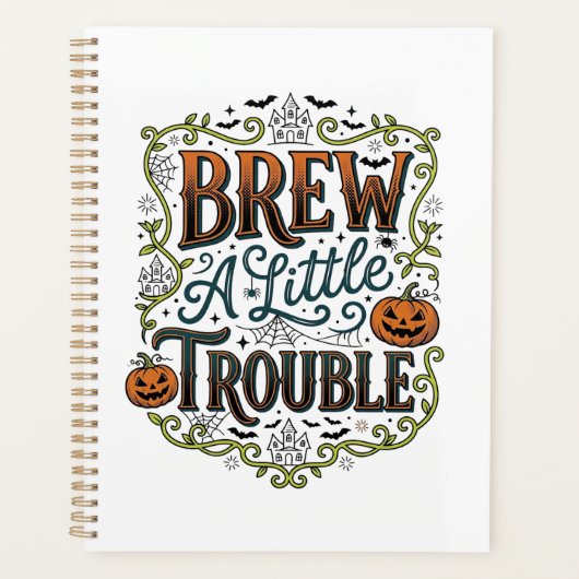 Halloween Heks Typografie Brouw Een Beetje Problem Planner (Voorkant)