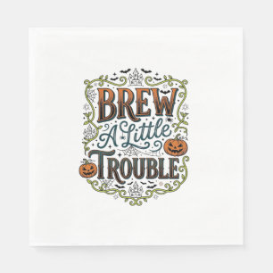 Halloween Heks Typografie Brouw Een Beetje Problem Servet