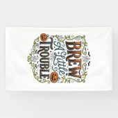Halloween Heks Typografie Brouw Een Beetje Problem Spandoek (Horizontaal)