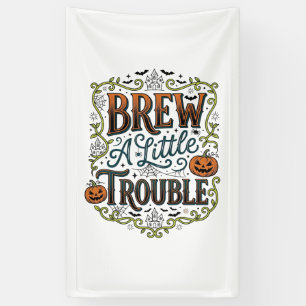 Halloween Heks Typografie Brouw Een Beetje Problem Spandoek