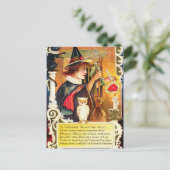 Halloween heks uil vakantie briefkaart (Staand voorkant)