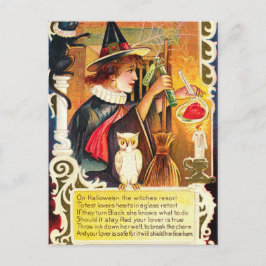  Halloween heks uil vakantie briefkaart