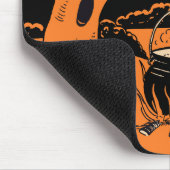  Halloween-heks uit de jaren 1940 met Cauldron Muismat (Hoek)