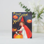 Halloween heks Vakantie pompoen briefkaart (Staand voorkant)