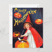Halloween heks Vakantie pompoen briefkaart (Voorkant / Achterkant)