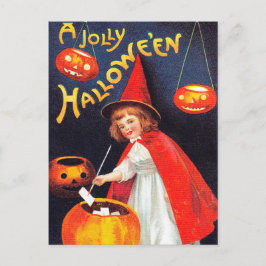  Halloween heks Vakantie pompoen briefkaart