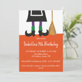 Halloween Heks Verjaardagsfeest Kaart (Staand voorkant)